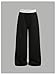 RoseSeek Girl's Wide Leg Sweatpants Elastic Waist Color Block Baggy Sweatpants Joggers Track Pants 2 Pack Grey and Black 12Y