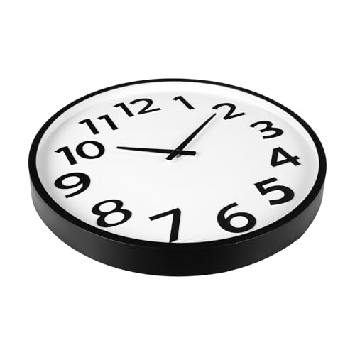 Image of Crosstime 20 Inch Large Wall Clock - Big 3D Numbers Easy to Read, Battery Operated Silent Non-Ticking, Analog Quartz Round Clock