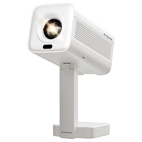 Image of E GATE Atom 4X Automatic Projector 4k Ultra HD | Live TV | Android | Brightest 400 ISO | Native 1080p, Netflix, Prime | Precision Focus - Auto Keystone | USB-HDMI ARC+CEC | HDR+HLG | WiFi 6-BT | Egate