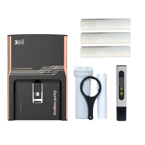 Image of Aqua Ultra RO UV Copper Water Purifier | RO+UV+copper+Alkaline | 7 Stage | 9L (Spun FIlters + TDS (Black))