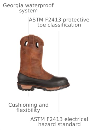 Image of Georgia Boot Men's Muddog Steel Toe Waterproof Wellington Boots