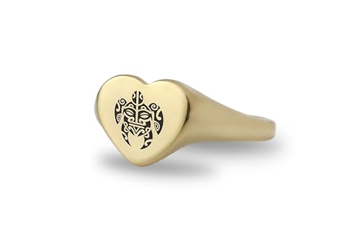 Bijoux Maori chevalière tortue en or et bague personnalisée cœur