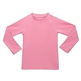 Picture of Girls UPF 50+ Sun Protective Long Sleeve Rash Guard Outdoor Athletic Tops Swim Shirt, Pink 12