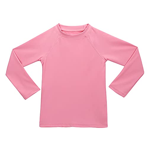 Girls' Long Sleeve Rashguard UPF 50+ Sun Swimming Pool & Beach Kids Toddler Swim Shirt
