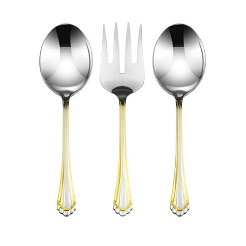 Venezia Collection 75-Pc Luxury Flatware Set for 12 w/Storage Case 24K Gold Premium Dining Cutlery Service - 18/10 Surgical Stainless Steel Silverware Hostess Serving Set in a Chest