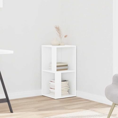 Armario esquinero de madera blanco 33cm para baños pequeños 2