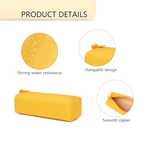 Image of Pencil Case Lightweight and Durable Ideal Pencil Pouch for School and Office Supplies (Yellow,Oxford)