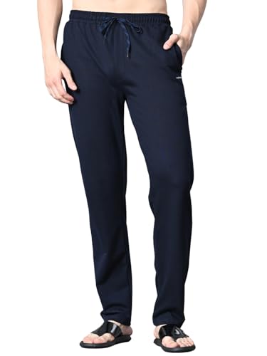 Image of FITINC Regular Fit Cotton Lower Trackpant for Men with Zipper Pockets