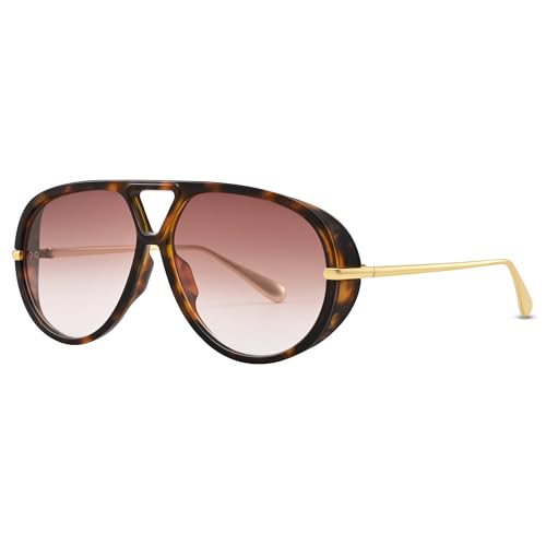 NULOOQ Trendy Oversized Aviator Sunglasses for Women...