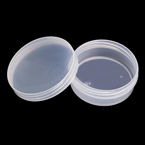 Image of 12 Pack 1.69 oz Clear Storage Box Round Organizer (2.64 x 1.02 inch) with Lid for Earplugs Tiny Bead Dices and Other Craft Accessories