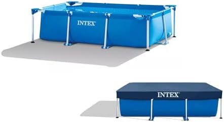 Intex | Rectangular Frame Pool Set Family inkl. Abdeckplane | 300 x 200 x 75 cm | idealer Spaß für die ganze Familie