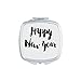 Happy New Year Quote Handwrite Mirror Square Portable Hand Pocket Makeup