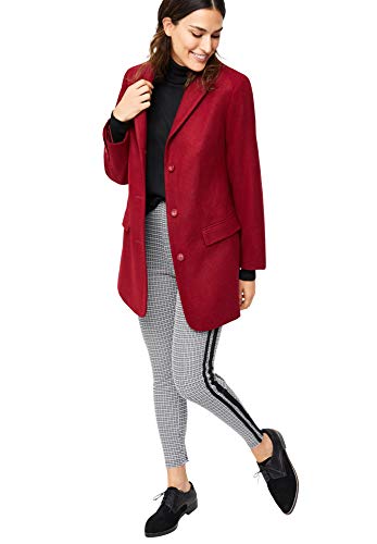 Ellos Women's Plus Size Long Wool Blend Blazer - 16, Black #TOP4