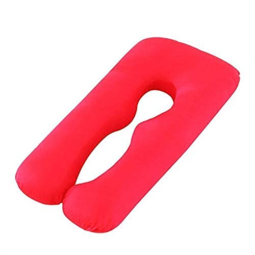 Bee's BlissComfortable U Shape Pregnancy Pillow/Maternity Body Pillow for Pregnant Women/Back, Belly Support Pillow with Velvet Zippered Cover -Color : Red