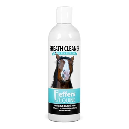Jeffers Equine Sheath Cleaner for Horses – Gentle pH Balanced Wash with Tea Tree Oil & Aloe – Removes Dirt & Debris – Grooming & Hygiene Supplies for Geldings, Stallions & Mares – 16 oz