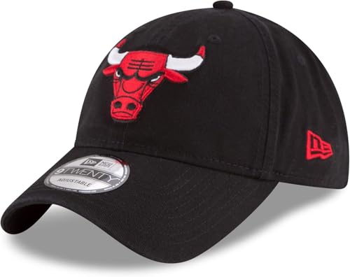 New Era NBA Core Classic 9TWENTY Adjustable Hat Cap One Size Fits All (Chicago Bulls Black)