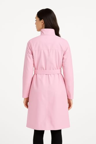 Image of Nephar Women's Waterproof Belted Raincoat with Hood - Lightweight, Breathable, Stylish Long Rain Jacket for Ladies, Travel-Friendly All Weather Coat