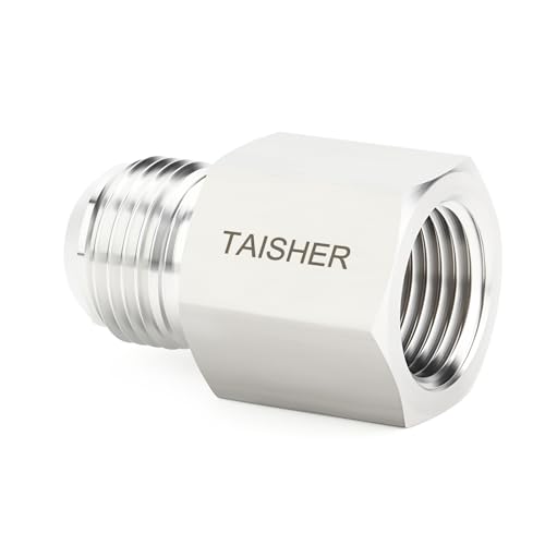Image of TAISHER 2PCS Forging of 304 Stainless Steel JIC Flare Tube Fittings,3 /8 inch JIC Male x 3 /8 inch NPT Female,Half Union