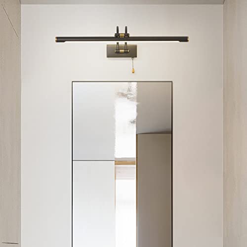 Miroir avec interrupteur à tirer lampe LED pour coiffeuse murale noir - 6
