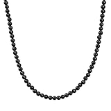 Kathy Bankston Handmade Black Onyx Necklace, Small 3mm Beads, Sterling Silver Clasp, 14 to 42 Inches