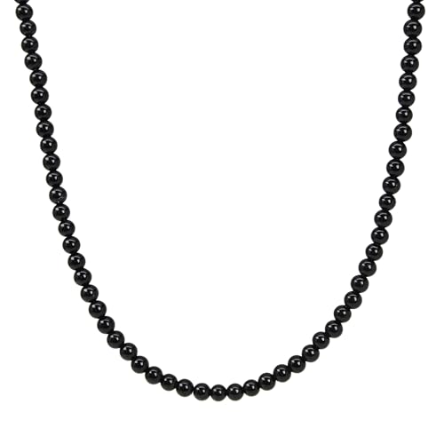 Kathy Bankston Handmade Black Onyx Necklace, Small 3mm Beads, Sterling Silver Clasp, 14 to 42 Inches