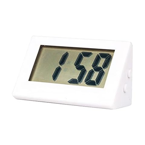 Reheyre Car Dashboard Clock, Electronic Clock Self-adhesive Mini LCD Display Large Screen Table Dashboard Desk Digital Clock for Car, Rectangle Ultra-Thin Car Clock D Cover