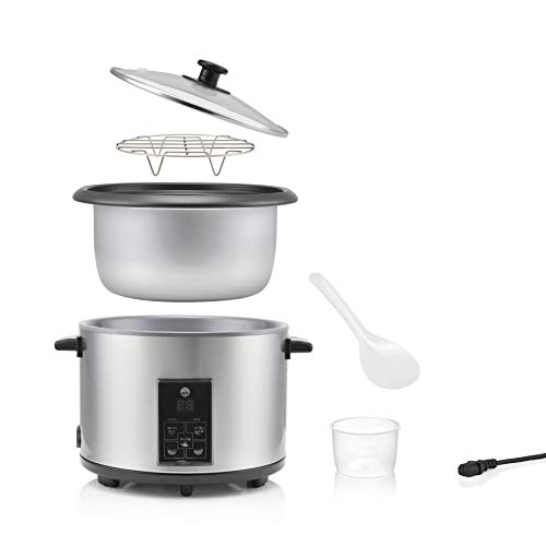 Foto von Wilfa GOHAN Reiskocher – Digitaler Reiskocher mit 1,8 Liter Fassungsvermögen, abnehmbare Schüssel mit Antihaftbeschichtung, 4 Einstellungen, silber