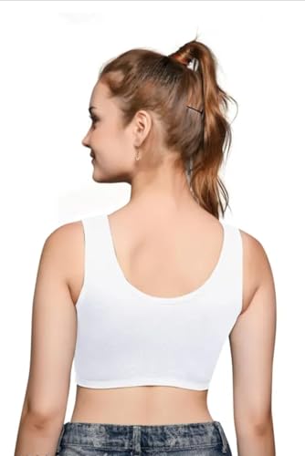Image of Girls Cotton Sports Bra, Non-Padded, Full Coverage, Regular Broad Strap, Pack of 3, Training Bra for Gym Yoga Workout