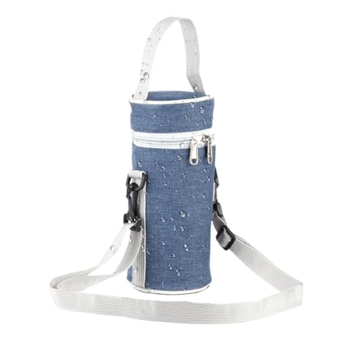 Manicotto per bottiglia dacqua borsa per porta portabicchieri di isolamento termico in pellicola di in tessuto con maniglia copertura protettiva per alluminio