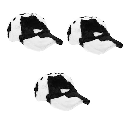 Chapeau en peluche à motif de vache contre le froid des enfants en hiver