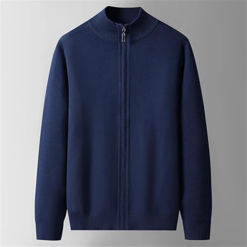 Men's Solid Cotton Pullover Sweater Winter Thickened Solid Color Zipper Knitted Cardigan3