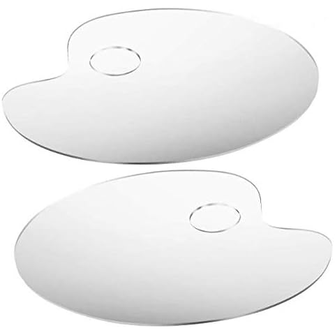 2X Acrylic Paint Palette Oval Shaped Non-Stick Oil Paint Thumb Hole Artist Painting Palette for DIY Art Craft Painting,15x25CM Cover