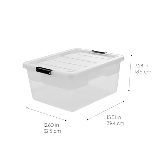 Image of IRIS USA 6-Pack Clip Box with Latching Lids, 18 Quart Craft Storage Bins, Art & Writing Supply Containers for Home, Office & Classroom Organization