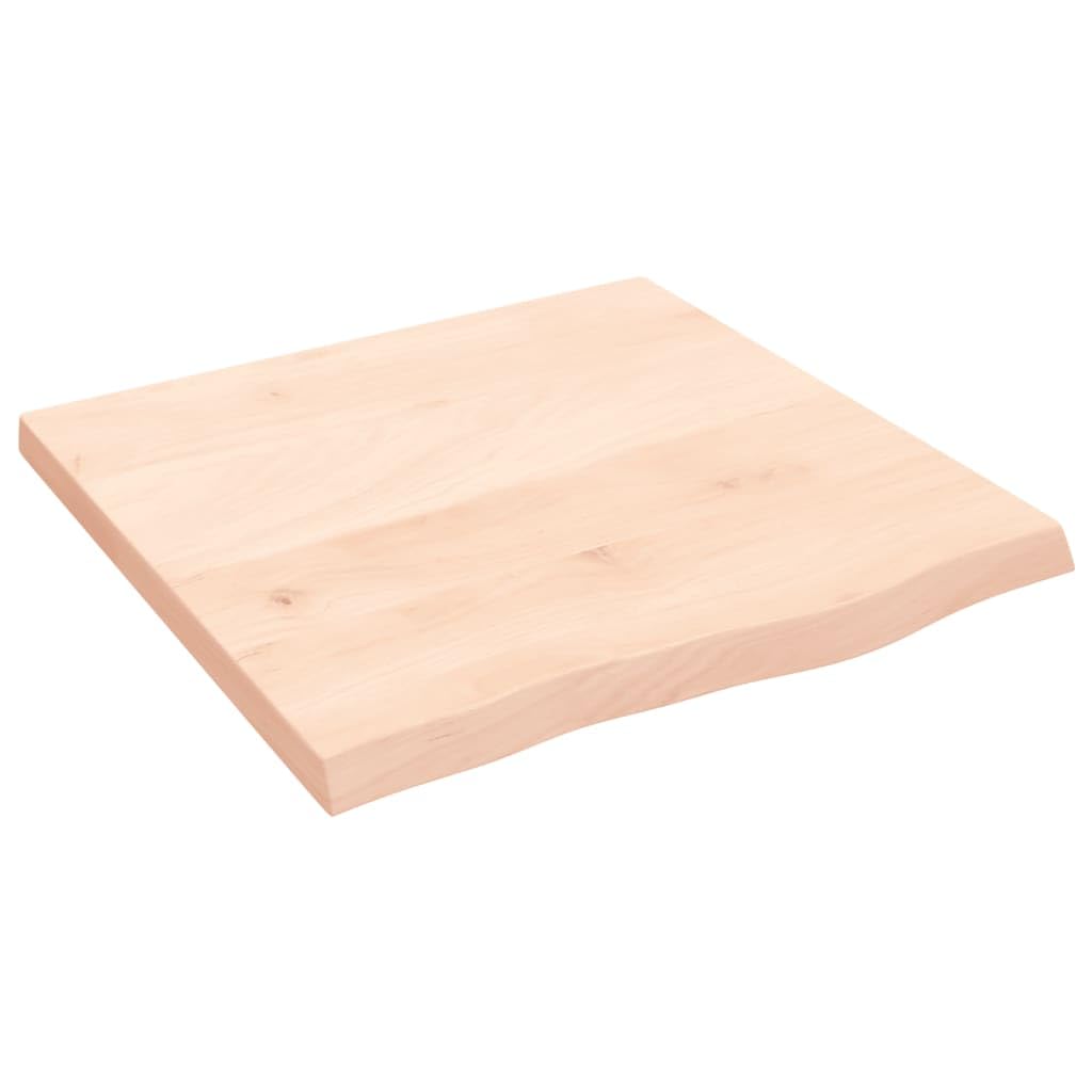 Plateau de table chêne massif 60x60 bord naturel bois