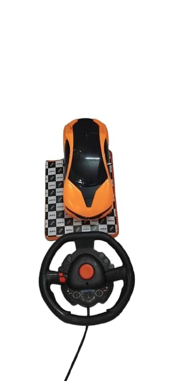Image of Gaming Racing Wheel with Pedals, Black and Orange, Steering Controller for PC and Console Gaming, USB Compatible