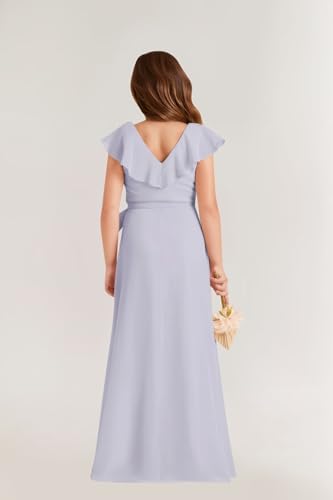 Short Sleeves Junior Bridesmaid Dresses for Wedding Chiffon A-Line Formal Party Flower Girl Dress3