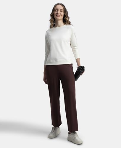 Image of Jockey A158 Women Super Combed Cotton Rich Straight Fit Wide Leg Pants
