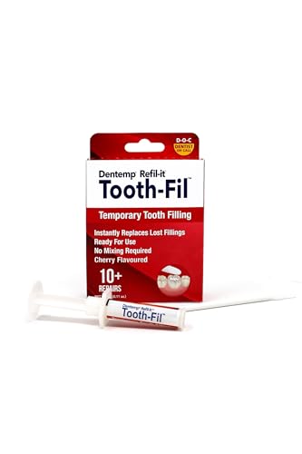 Dentemp Refil-it Tooth-Fil Temporary Tooth Filling Repair Kit Safe Long-Lasting Easy At-Home Dental Repair for Loose Fillings & Crowns Fast-Setting Precise Applicator Included
