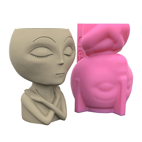 Moule en silicone extraterrestre pour pot de fleurs en béton et ciment