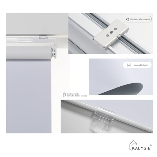 Kalysie Cordless Roller Shades 100% Blackout Blinds For Windows And Doors thumb #4
