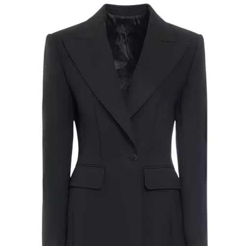 Womens Long Blazers, Slim Lady Skirt Style Women's One Button Mid-Length Coat, Business Jackets Streetwear3