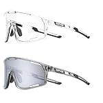 KAPVOE Gafas de Ciclismo Fotocromáticas Hombre Muj...: 【Gafas Fotocromáticas】Las lentes fotocromáticas KAPVOE se oscurecen o aclaran en respuesta a cambios en la luz exterior, con una transmisión visual de la luz que varía entre el 15% y el 85%. Las gafas de sol fotocromáticas cambiarán de transparentes ...