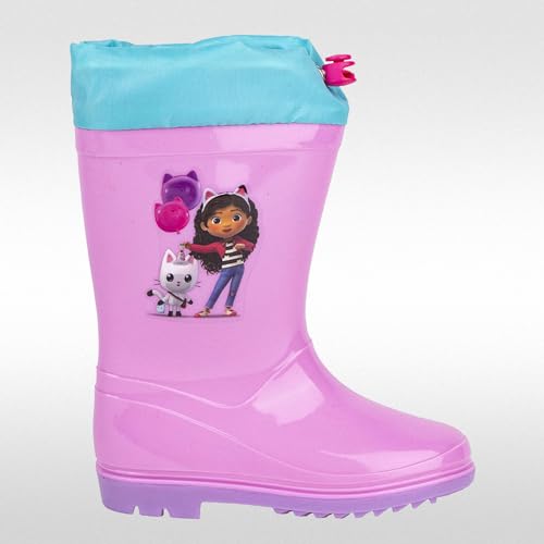 Gabby’s Dollhouse - Mädchen - Sneakers auch mit LED-Lichtern Stiefel Regen Hausschuhe Hausschuhe - Original Produkt, Galosce 6108 Pink, 22 EU