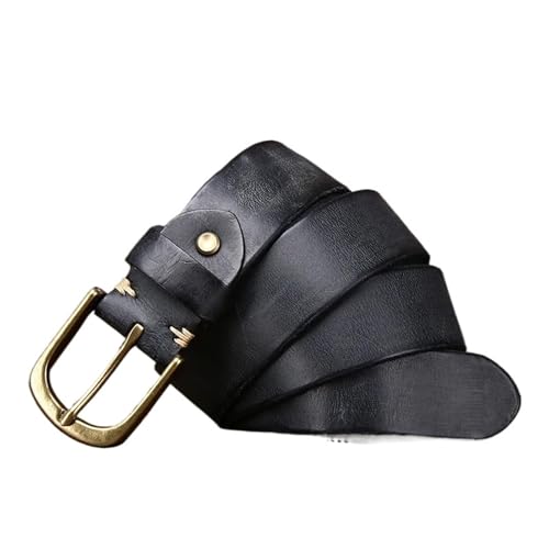 3.8CM Wide Copper Buckle Belt Men's Leather Pin Buckle Head Pure Versatile Korean Casual Jeans Belt