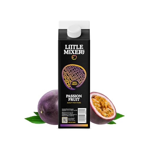 Little Mixers Quality Passion Fruit Puree for Cocktails, Desserts & Smoothies (1 Kg) | Ready to Use Fresh Fruit Cocktail Ingredients - Rich, Natural & Pure Taste Cocktail Mixers