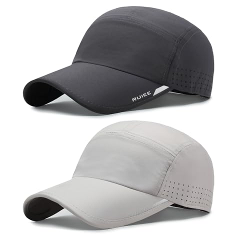 TAGVO Baseball Cap Herren Damen, 2 Stück Faltbar Performance Verstellbare Passform Basecap, Trocknend und Atmungsaktiv läuft Sport Cap Mit Schweißband Mesh, Sonnenhut für Draußen Golf Tenniskappe