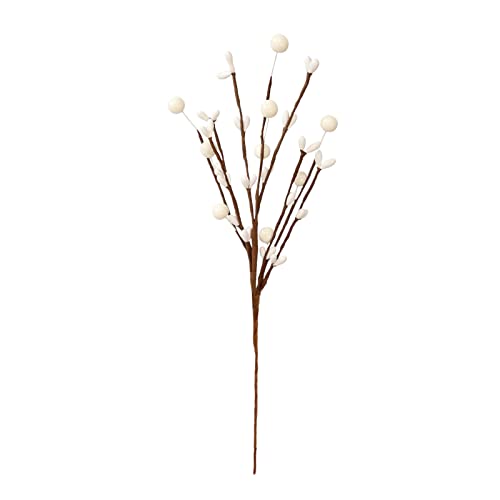 Fyearfly Tallos de bayas artificiales de 29 cm, polvo de espuma y piedra, bayas rojas, naranjas, blancas, arreglos florales, decoración para Navidad, hogar, boda