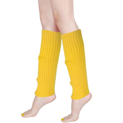 Image of FZBNSRKO Women Girls 80s Knit Leg Warmers Ribbed Long Leg Warmers for Party Sports Accessories