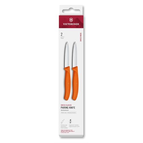 Victorinox Swiss Classic, Schäl- und Gemüsemesser Set, 2teilig, Extra Scharfe Klinge, Gerader Schliff für Präzise Schnitte, 8 cm, Rostfreier...