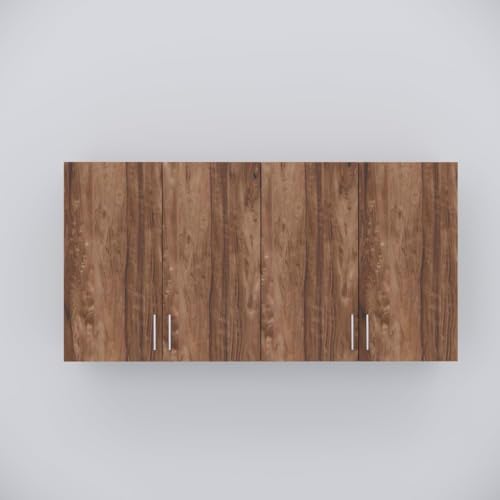 Image of Door Multipurpose Storage Cabinet & Adjustable Shelf | Space Organizer | Termites Resistance | Wall Mounted for Office, Kitchen Finish (Cochwood Brown, Door 4)